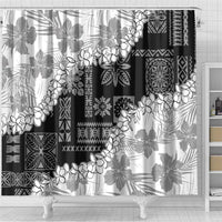 Hawaii Aloha Shower Curtain White Quilt Patch Work Mix Plumeria Lei LT7 - Polynesian Pride