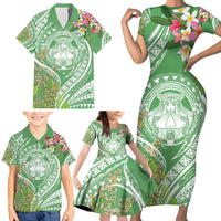 Aloha Molokai Island Family Matching Short Sleeve Bodycon Dress and Hawaiian Shirt Hawaii Pua Kukui