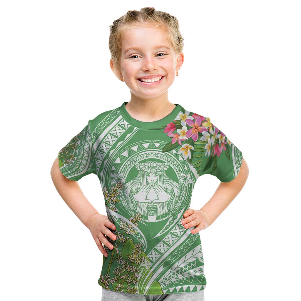 Aloha Molokai Island Kid T Shirt Hawaii Pua Kukui LT7 Green - Polynesian Pride