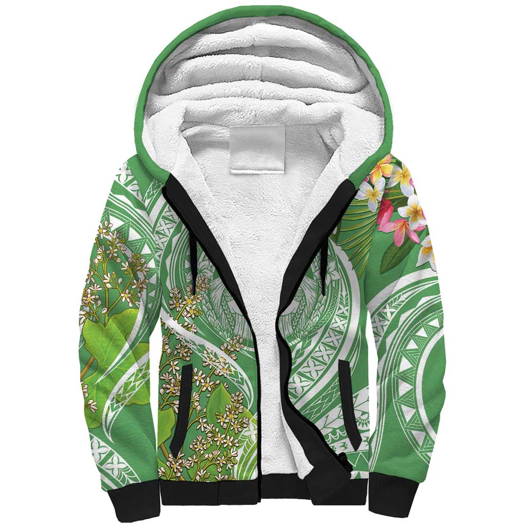 Aloha Molokai Island Sherpa Hoodie Hawaii Pua Kukui LT7 Unisex Green - Polynesian Pride