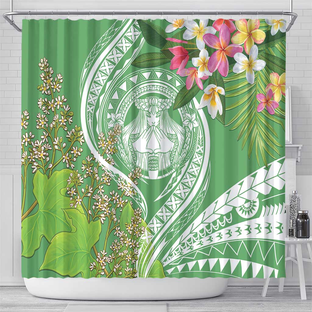 Aloha Molokai Island Shower Curtain Hawaii Pua Kukui