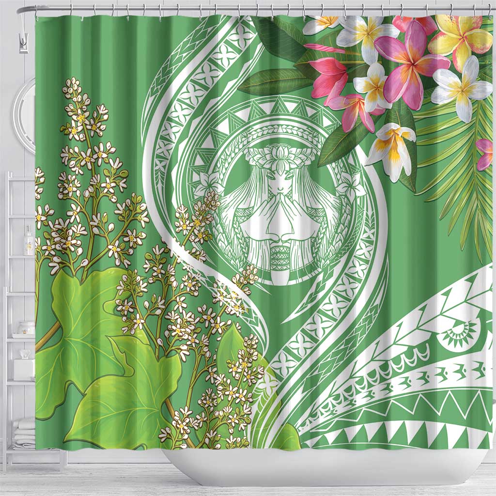 Aloha Molokai Island Shower Curtain Hawaii Pua Kukui