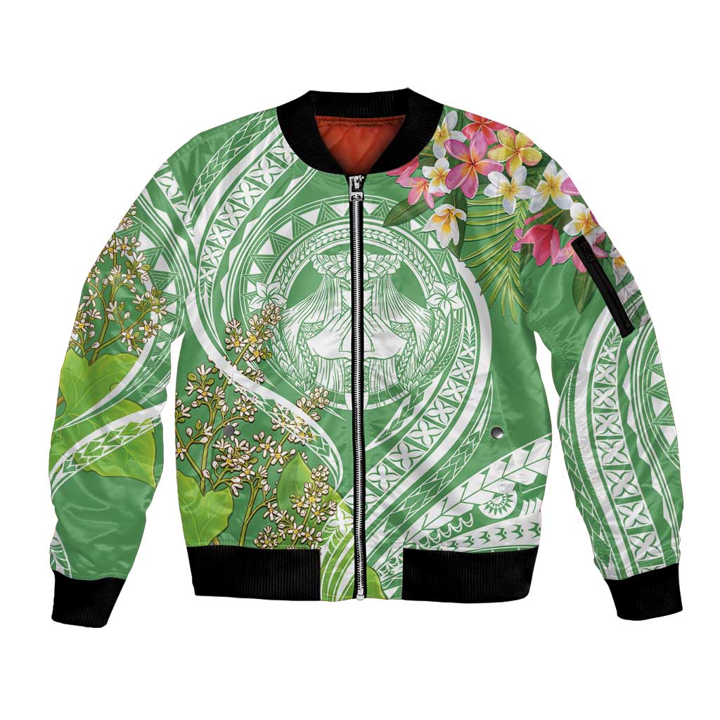 Aloha Molokai Island Sleeve Zip Bomber Jacket Hawaii Pua Kukui LT7 Unisex Green - Polynesian Pride
