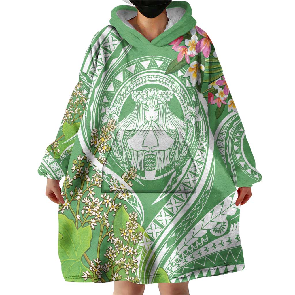 Aloha Molokai Island Wearable Blanket Hoodie Hawaii Pua Kukui