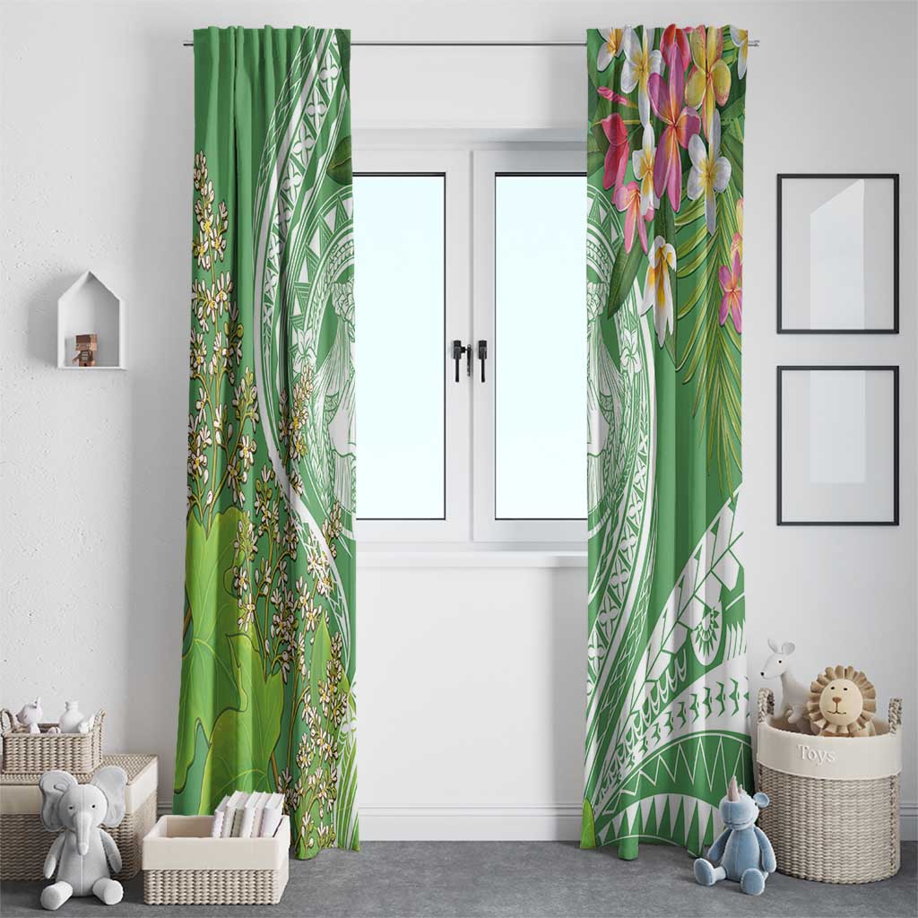 Aloha Molokai Island Window Curtain Hawaii Pua Kukui