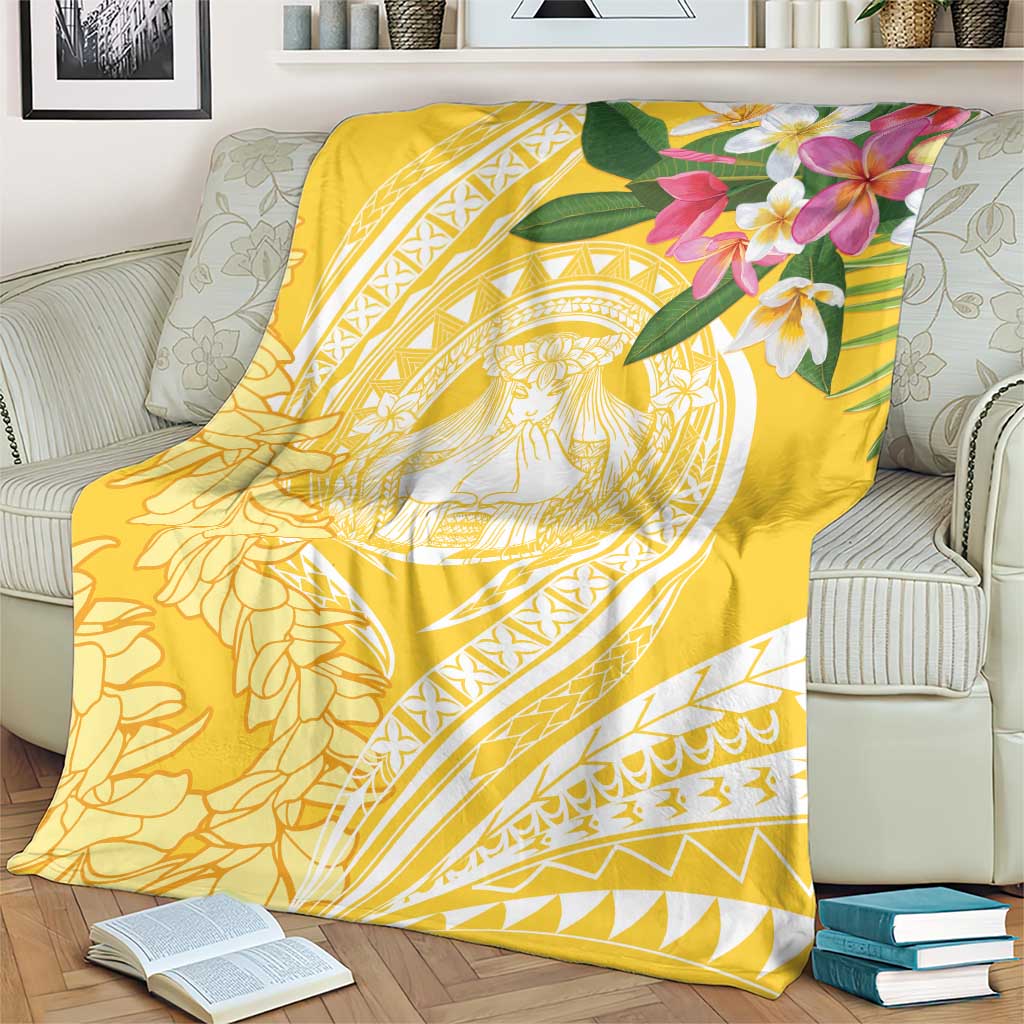 Aloha Hawaii Oahu Blanket Wahine with Ilima Lei LT7 - Polynesian Pride
