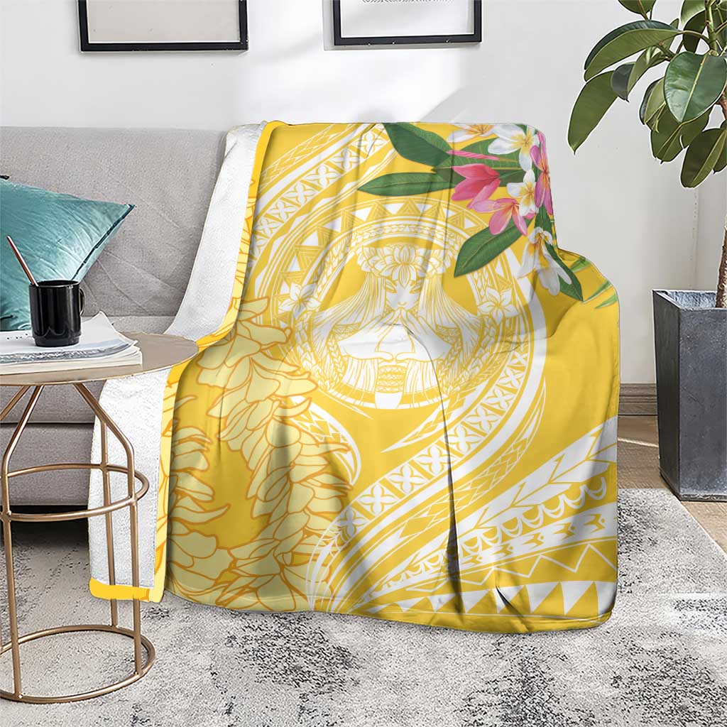 Aloha Hawaii Oahu Blanket Wahine with Ilima Lei LT7 - Polynesian Pride