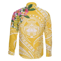 Aloha Hawaii Oahu Family Matching Long Sleeve Bodycon Dress and Hawaiian Shirt Wahine with Ilima Lei