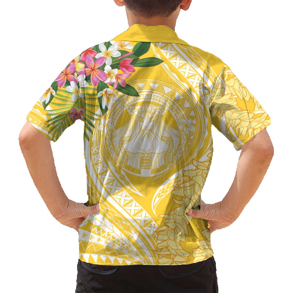 Aloha Hawaii Oahu Family Matching Off Shoulder Short Dress and Hawaiian Shirt Wahine with Ilima Lei LT7 - Polynesian Pride