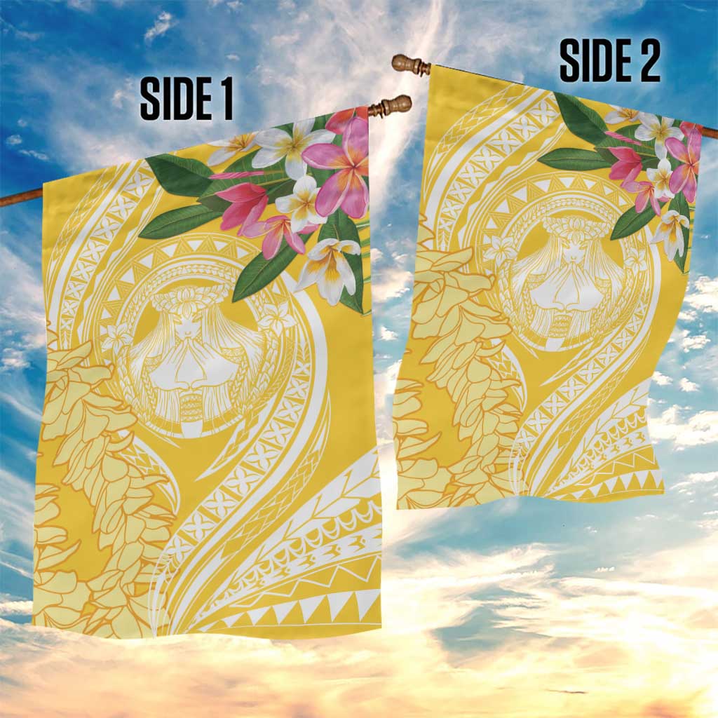 Aloha Hawaii Oahu Garden Flag Wahine with Ilima Lei LT7 - Polynesian Pride