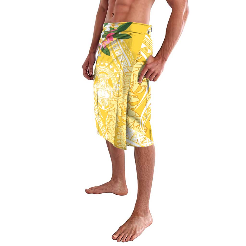 Aloha Hawaii Oahu Lavalava Wahine with Ilima Lei