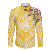 Aloha Hawaii Oahu Long Sleeve Button Shirt Wahine with Ilima Lei LT7 Unisex Yellow - Polynesian Pride
