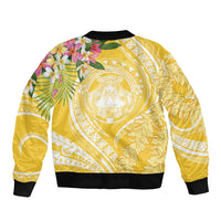 Aloha Hawaii Oahu Sleeve Zip Bomber Jacket Wahine with Ilima Lei LT7 - Polynesian Pride