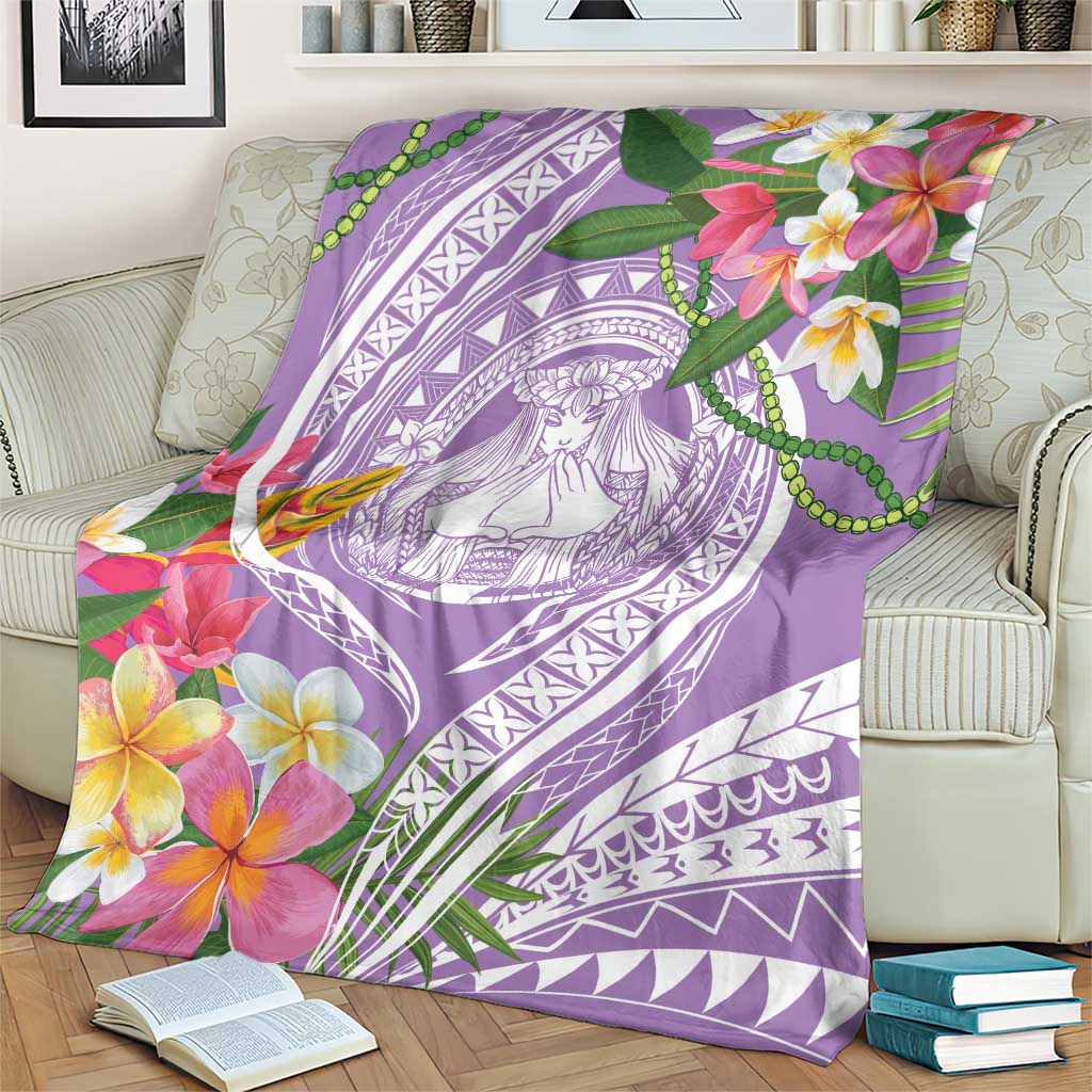 Aloha Hawaii Kauai Blanket Frangipani Mix Mokihana Lei