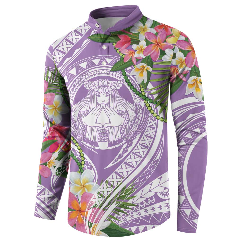 Aloha Hawaii Kauai Button Sweatshirt Frangipani Mix Mokihana Lei LT7 - Polynesian Pride