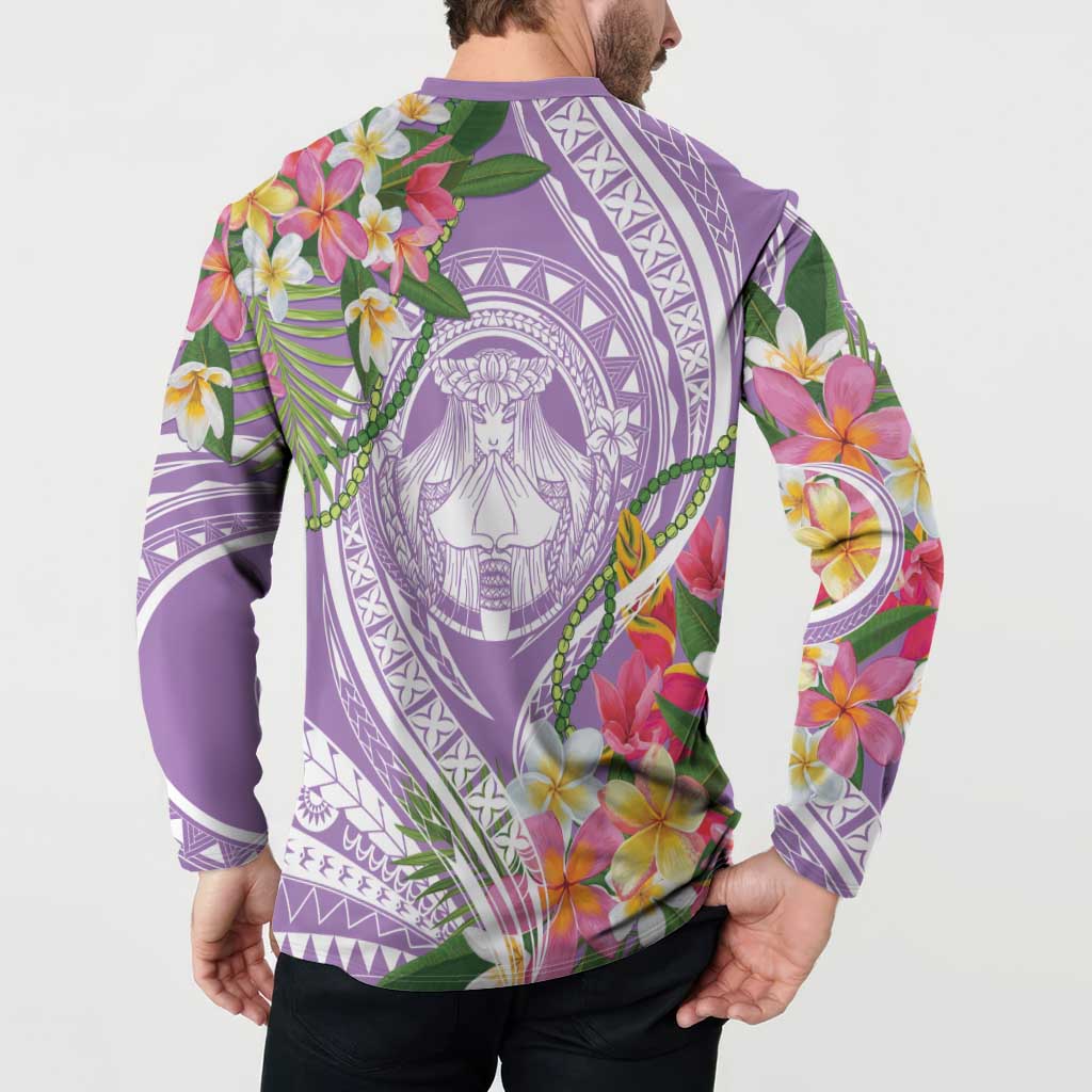 Aloha Hawaii Kauai Button Sweatshirt Frangipani Mix Mokihana Lei LT7 - Polynesian Pride
