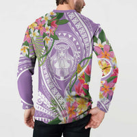Aloha Hawaii Kauai Button Sweatshirt Frangipani Mix Mokihana Lei LT7 - Polynesian Pride