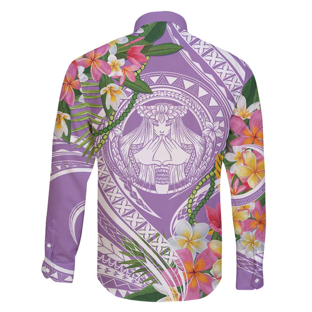 Aloha Hawaii Kauai Family Matching Off Shoulder Maxi Dress and Hawaiian Shirt Frangipani Mix Mokihana Lei