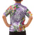 Aloha Hawaii Kauai Family Matching Off Shoulder Short Dress and Hawaiian Shirt Frangipani Mix Mokihana Lei