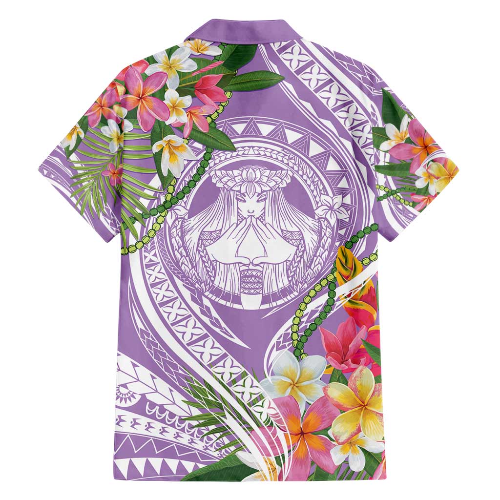 Aloha Hawaii Kauai Family Matching Puletasi and Hawaiian Shirt Frangipani Mix Mokihana Lei LT7 - Polynesian Pride