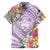 Aloha Hawaii Kauai Family Matching Tank Maxi Dress and Hawaiian Shirt Frangipani Mix Mokihana Lei
