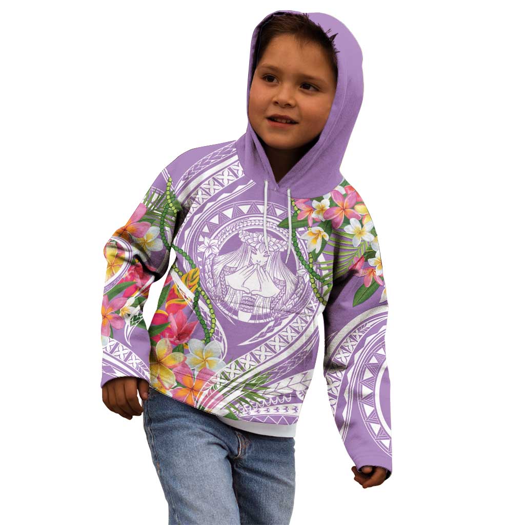 Aloha Hawaii Kauai Kid Hoodie Frangipani Mix Mokihana Lei