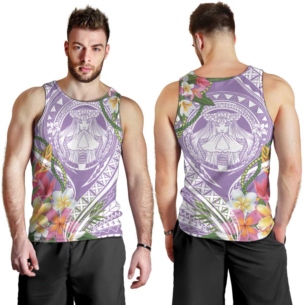 Aloha Hawaii Kauai Men Tank Top Frangipani Mix Mokihana Lei LT7 - Polynesian Pride