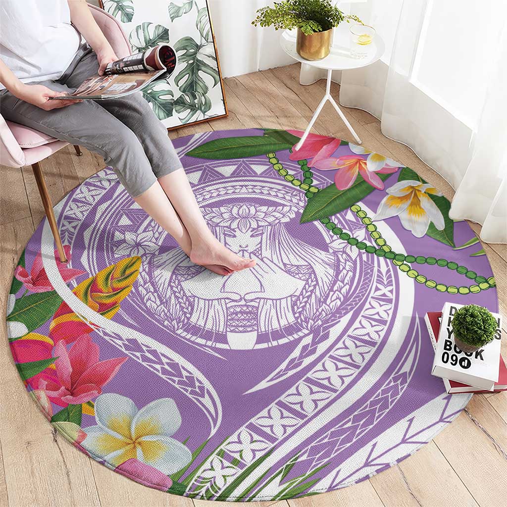 Aloha Hawaii Kauai Round Carpet Frangipani Mix Mokihana Lei LT7 - Polynesian Pride