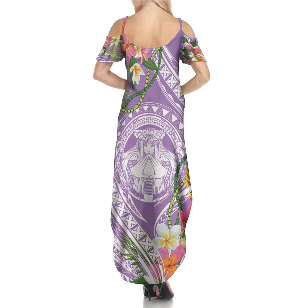 Aloha Hawaii Kauai Summer Maxi Dress Frangipani Mix Mokihana Lei LT7 - Polynesian Pride