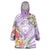 Aloha Hawaii Kauai Wearable Blanket Hoodie Frangipani Mix Mokihana Lei