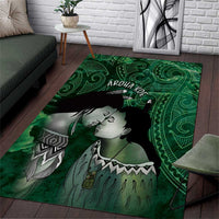 New Zealand Aroha Koe Mama Area Rug Maori Hongi - Pounamu
