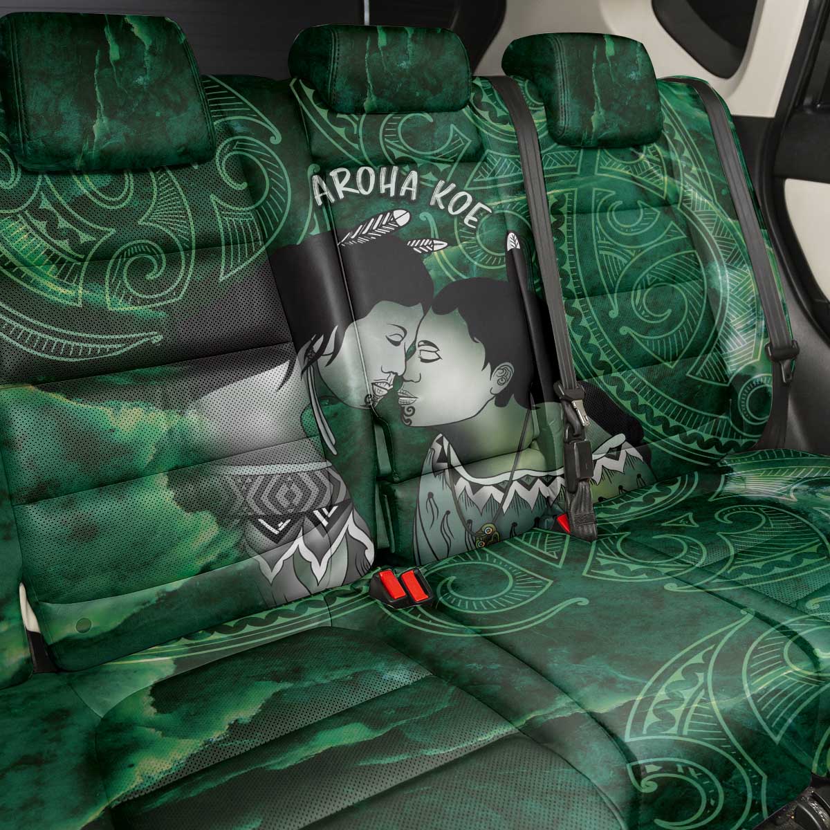 New Zealand Aroha Koe Mama Back Car Seat Cover Maori Hongi - Pounamu