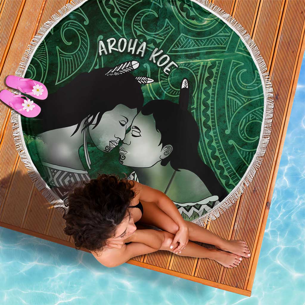 New Zealand Aroha Koe Mama Beach Blanket Maori Hongi - Pounamu