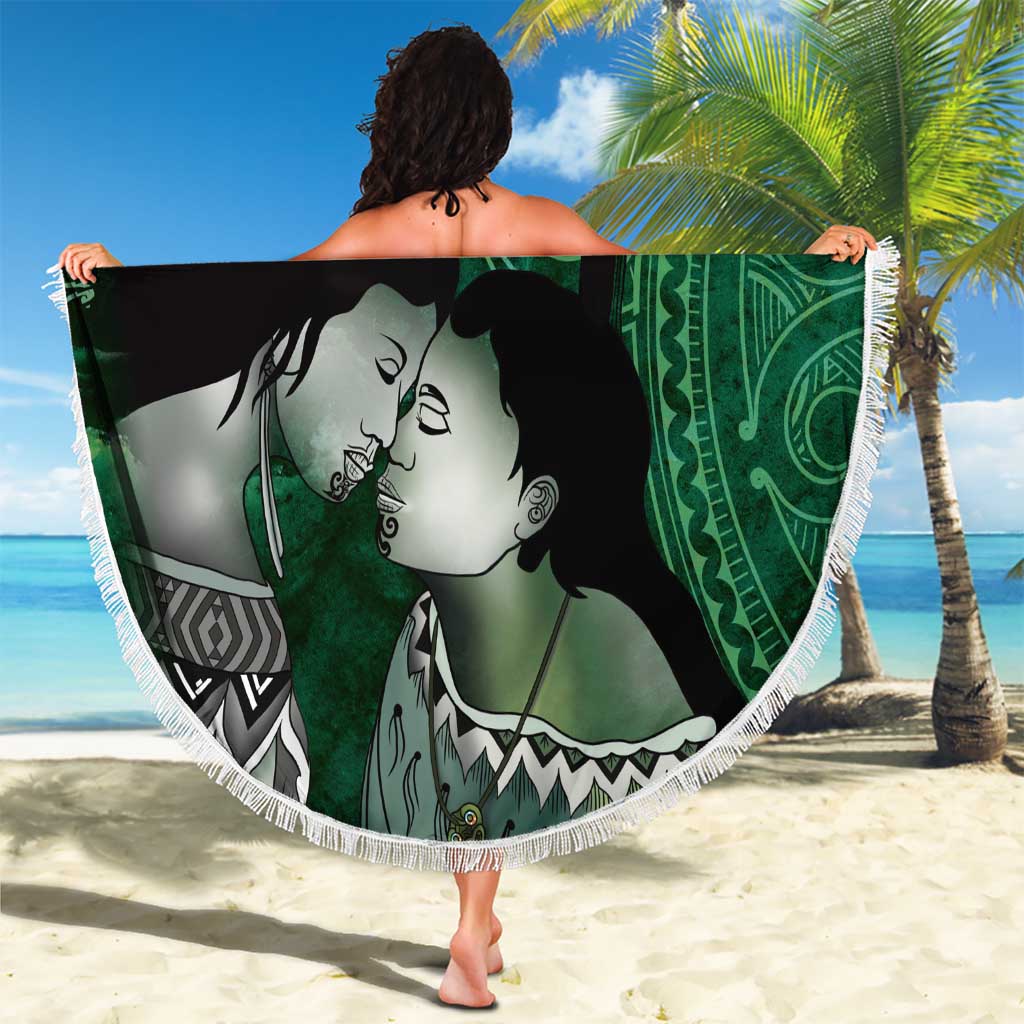 New Zealand Aroha Koe Mama Beach Blanket Maori Hongi - Pounamu