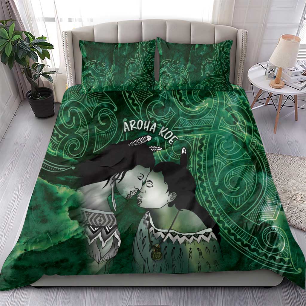 New Zealand Aroha Koe Mama Bedding Set Maori Hongi - Pounamu
