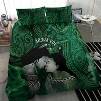 New Zealand Aroha Koe Mama Bedding Set Maori Hongi - Pounamu
