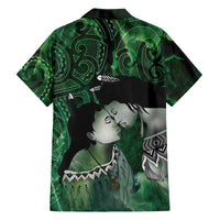 New Zealand Aroha Koe Mama Family Matching Off The Shoulder Long Sleeve Dress and Hawaiian Shirt Maori Hongi - Pounamu