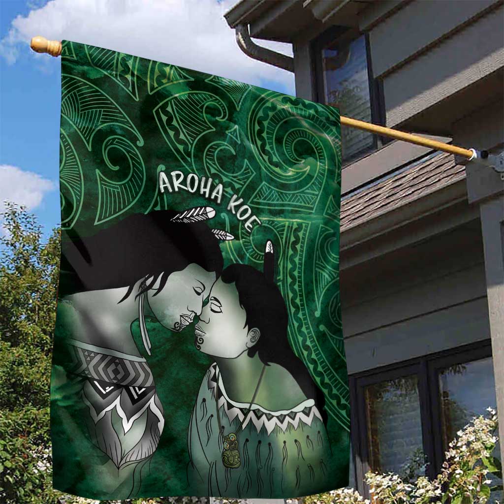 New Zealand Aroha Koe Mama Garden Flag Maori Hongi - Pounamu