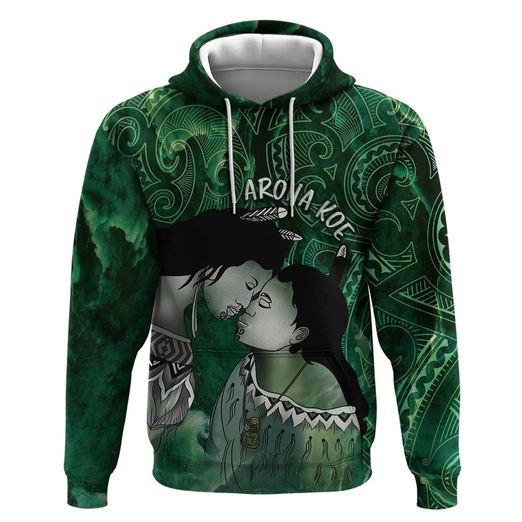 New Zealand Aroha Koe Mama Hoodie Maori Hongi - Pounamu