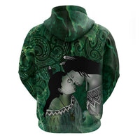 New Zealand Aroha Koe Mama Hoodie Maori Hongi - Pounamu
