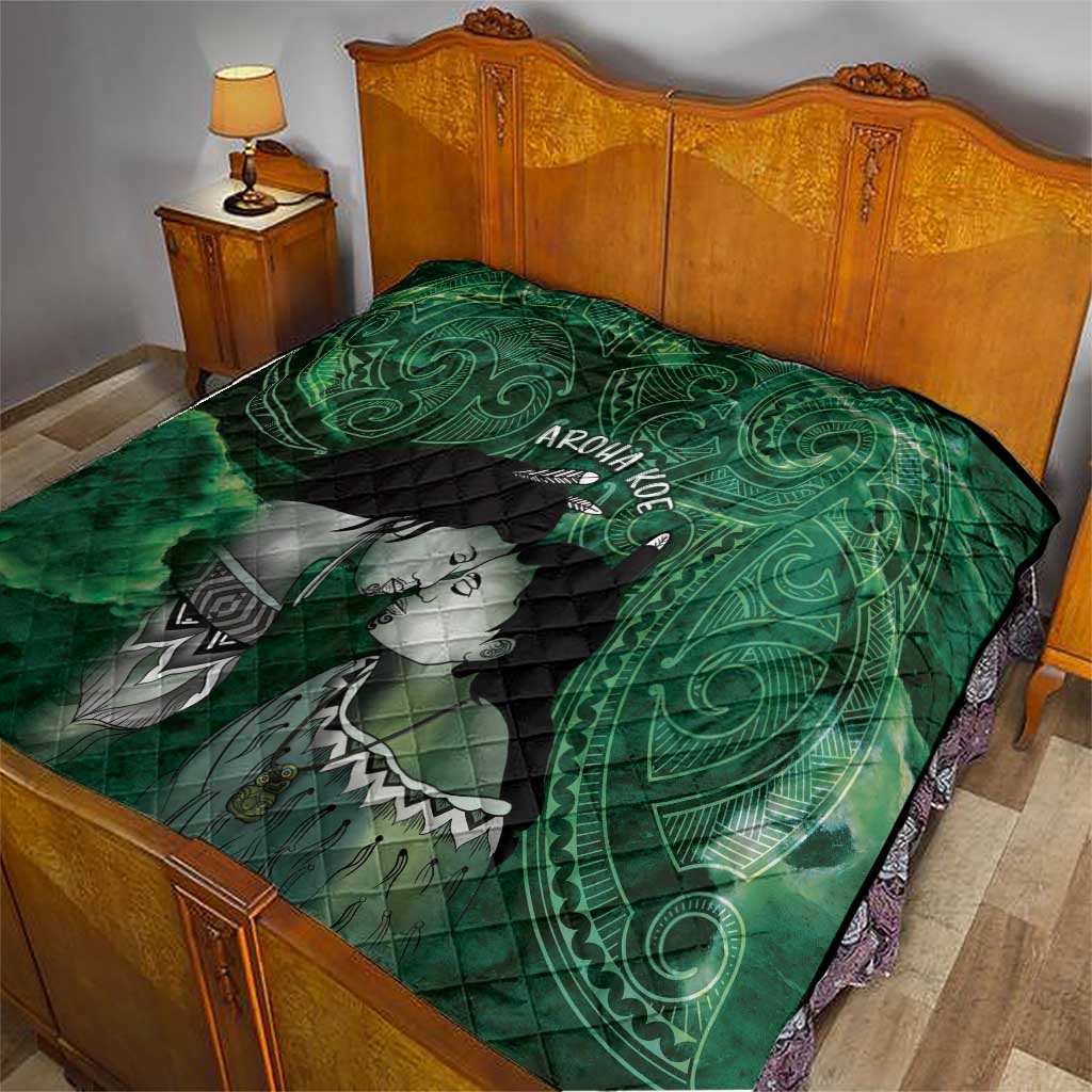 New Zealand Aroha Koe Mama Quilt Maori Hongi - Pounamu