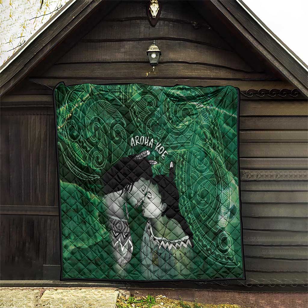 New Zealand Aroha Koe Mama Quilt Maori Hongi - Pounamu
