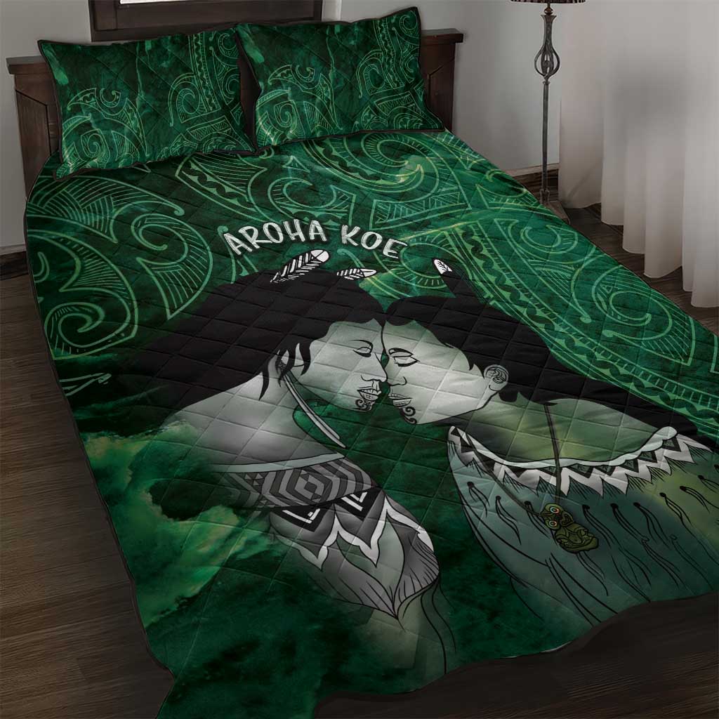 New Zealand Aroha Koe Mama Quilt Bed Set Maori Hongi - Pounamu