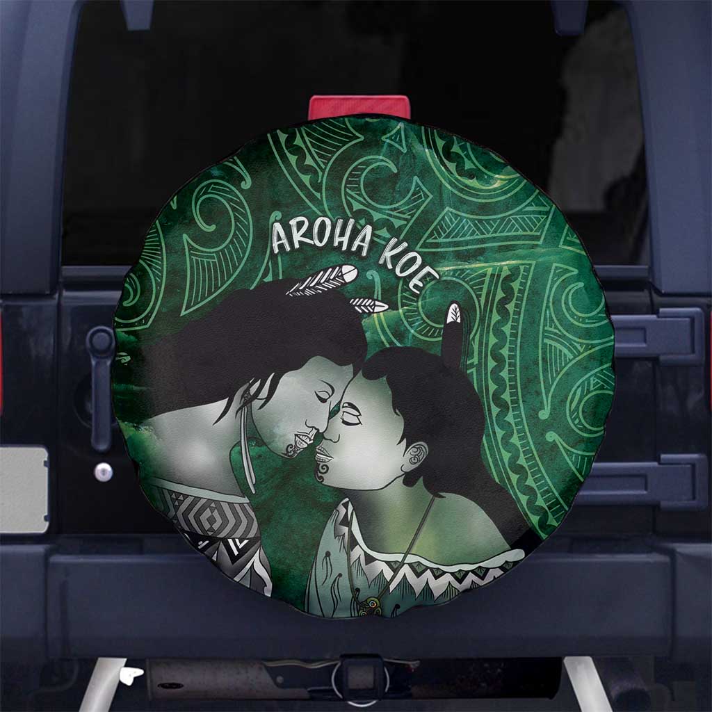 New Zealand Aroha Koe Mama Spare Tire Cover Maori Hongi - Pounamu