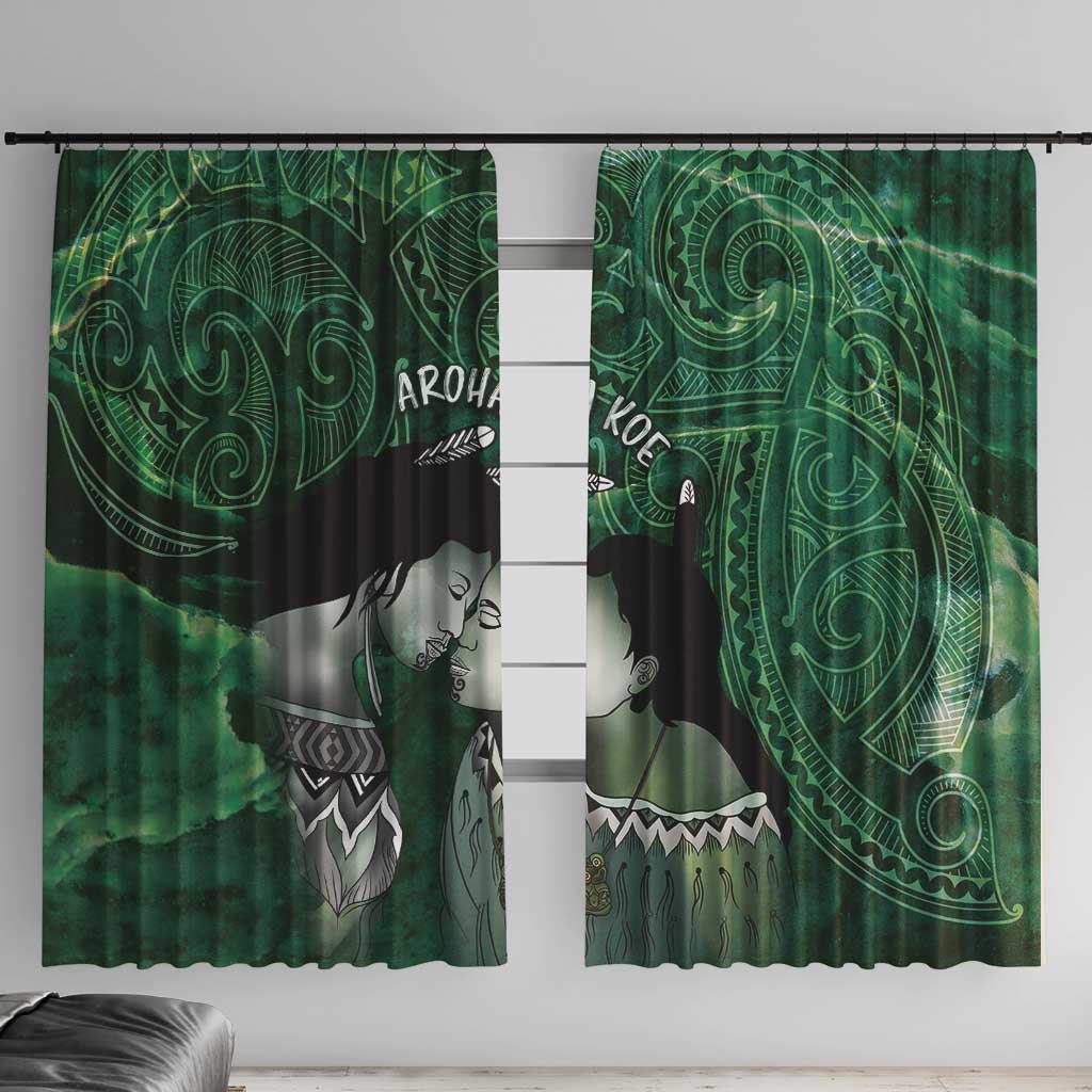 New Zealand Aroha Koe Mama Window Curtain Maori Hongi - Pounamu