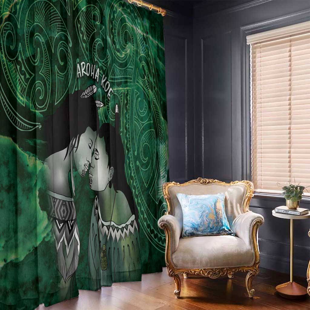 New Zealand Aroha Koe Mama Window Curtain Maori Hongi - Pounamu