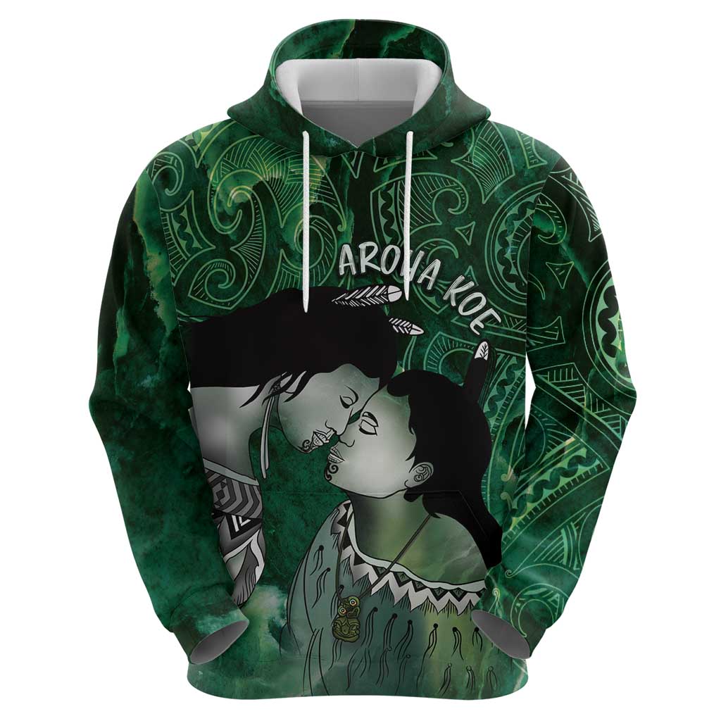 New Zealand Aroha Koe Mama Zip Hoodie Maori Hongi - Pounamu