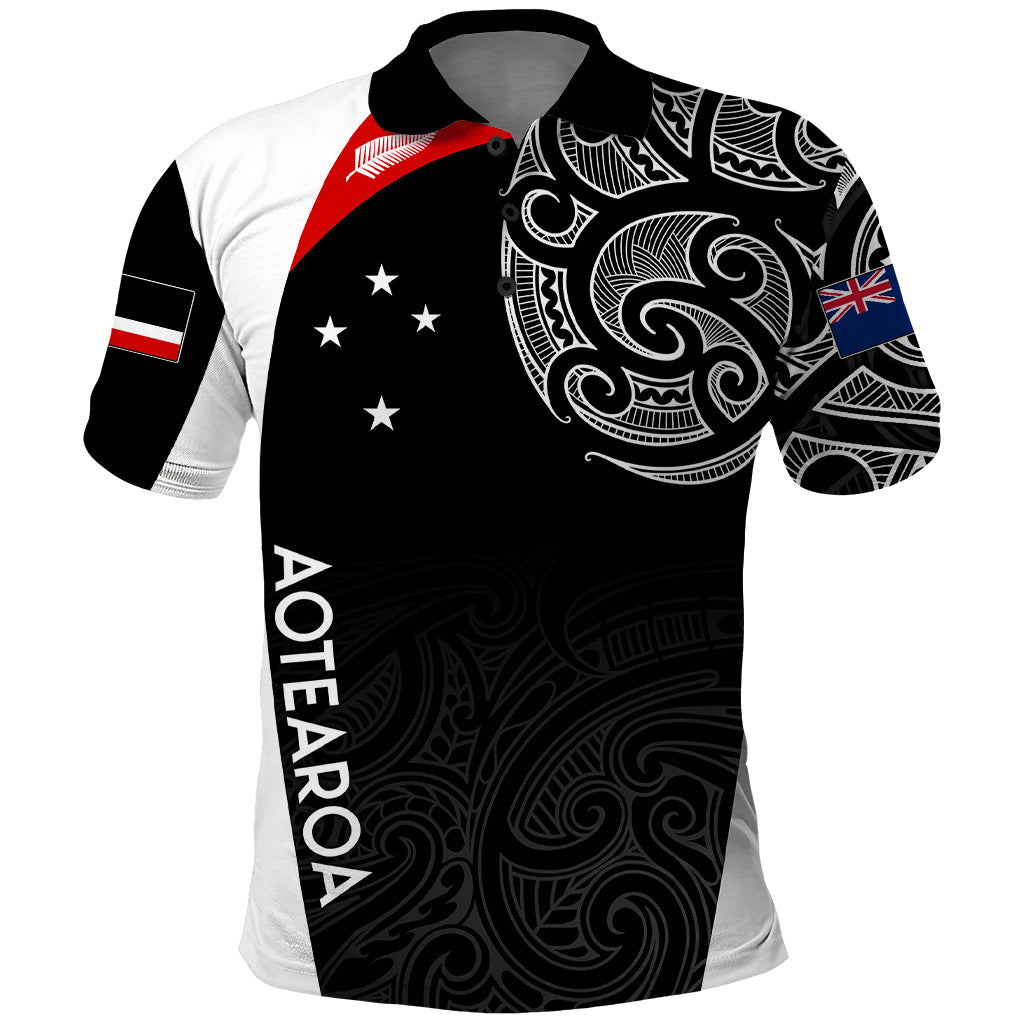 Personalised New Zealand Rugby Polo Shirt Aotearoa World Cup 2023 Champions LT7 Black - Polynesian Pride