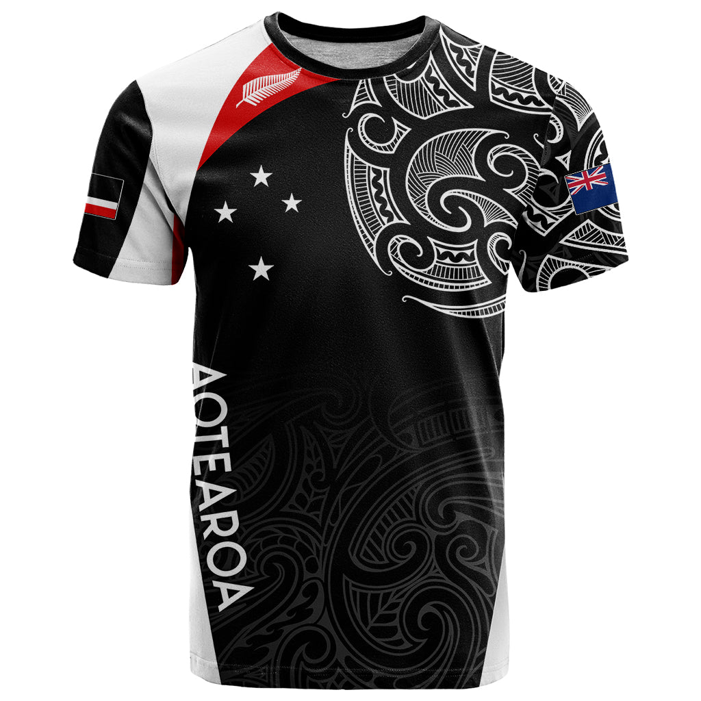 Personalised New Zealand Rugby T Shirt Aotearoa World Cup 2023 Champions LT7 Black - Polynesian Pride