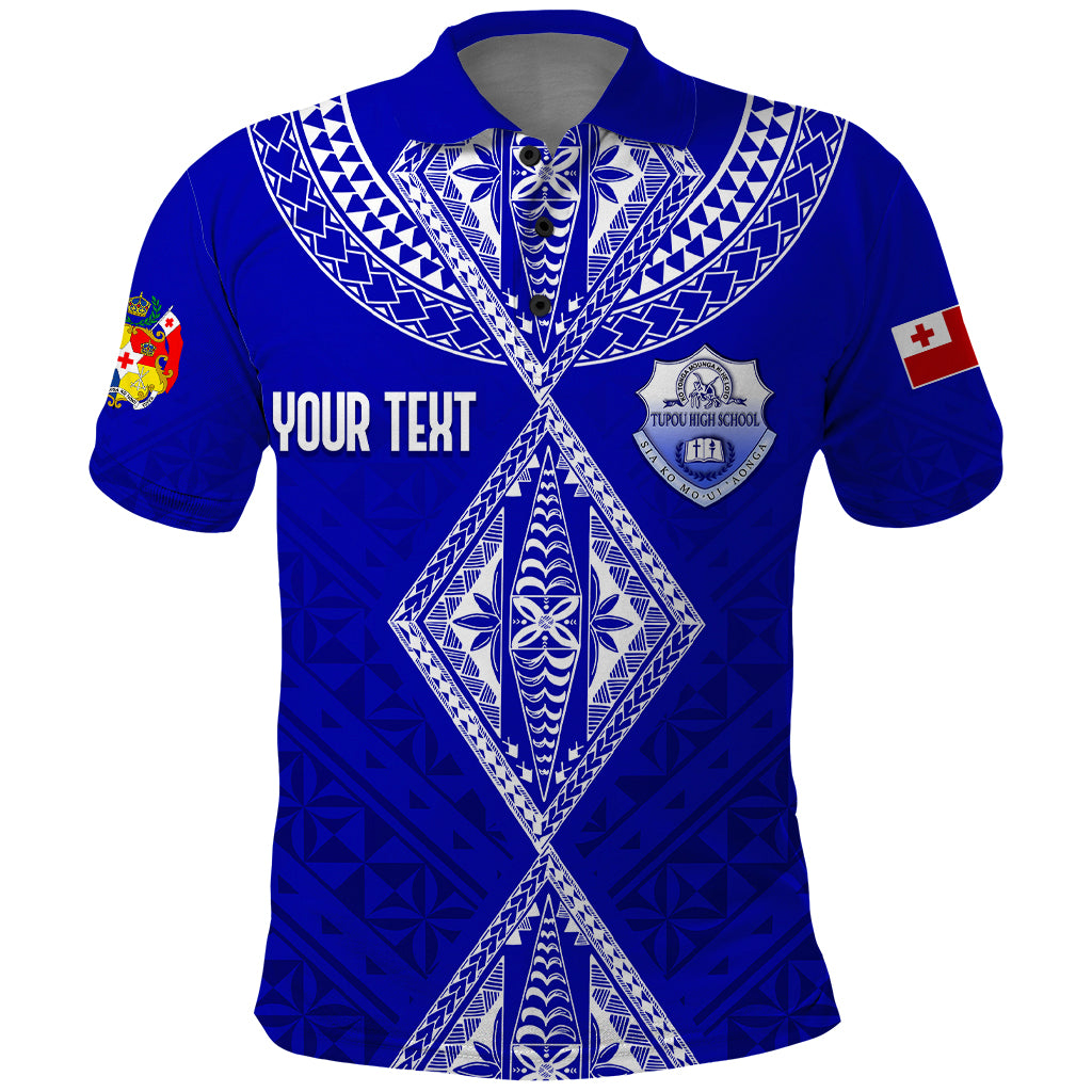 Personalised Tupou College Toloa Polo Shirt Tongan Kupesi - Special LT7 Navy Blue - Polynesian Pride